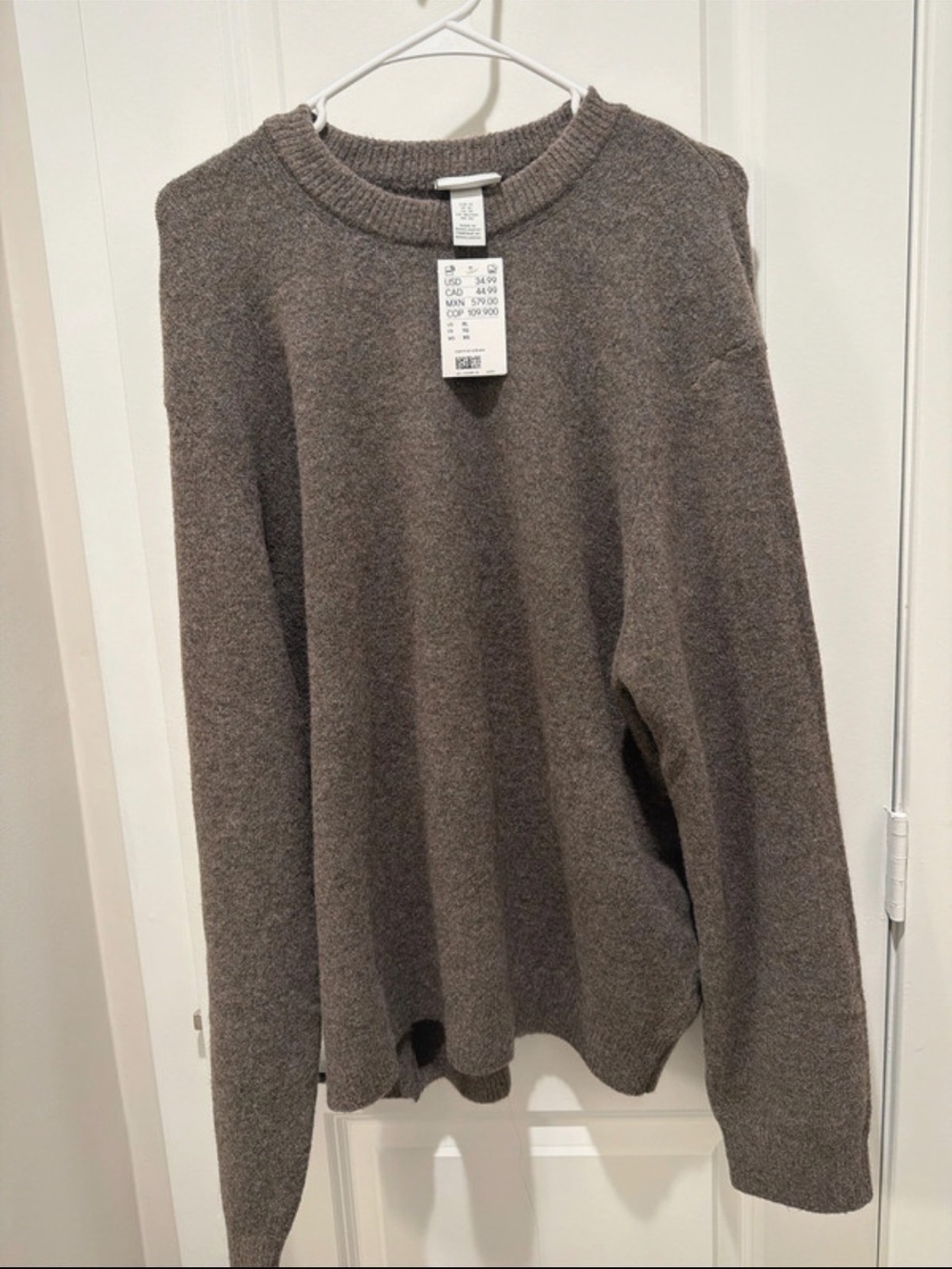 H&M Men's Brown Crewneck Sweater - Heathered Brown